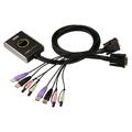 Aten KVM Switch 2-Port DVI DVI USB2 Audio EDID 2xKabel Wired-R